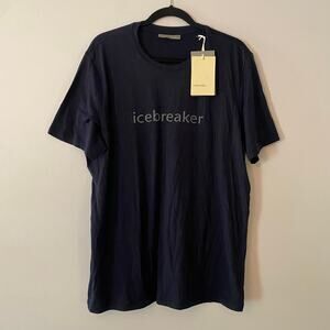 NWT icebreaker Navy Blue Wool Blend Short Sleeve Tee T-shirt Lightweight Men XL